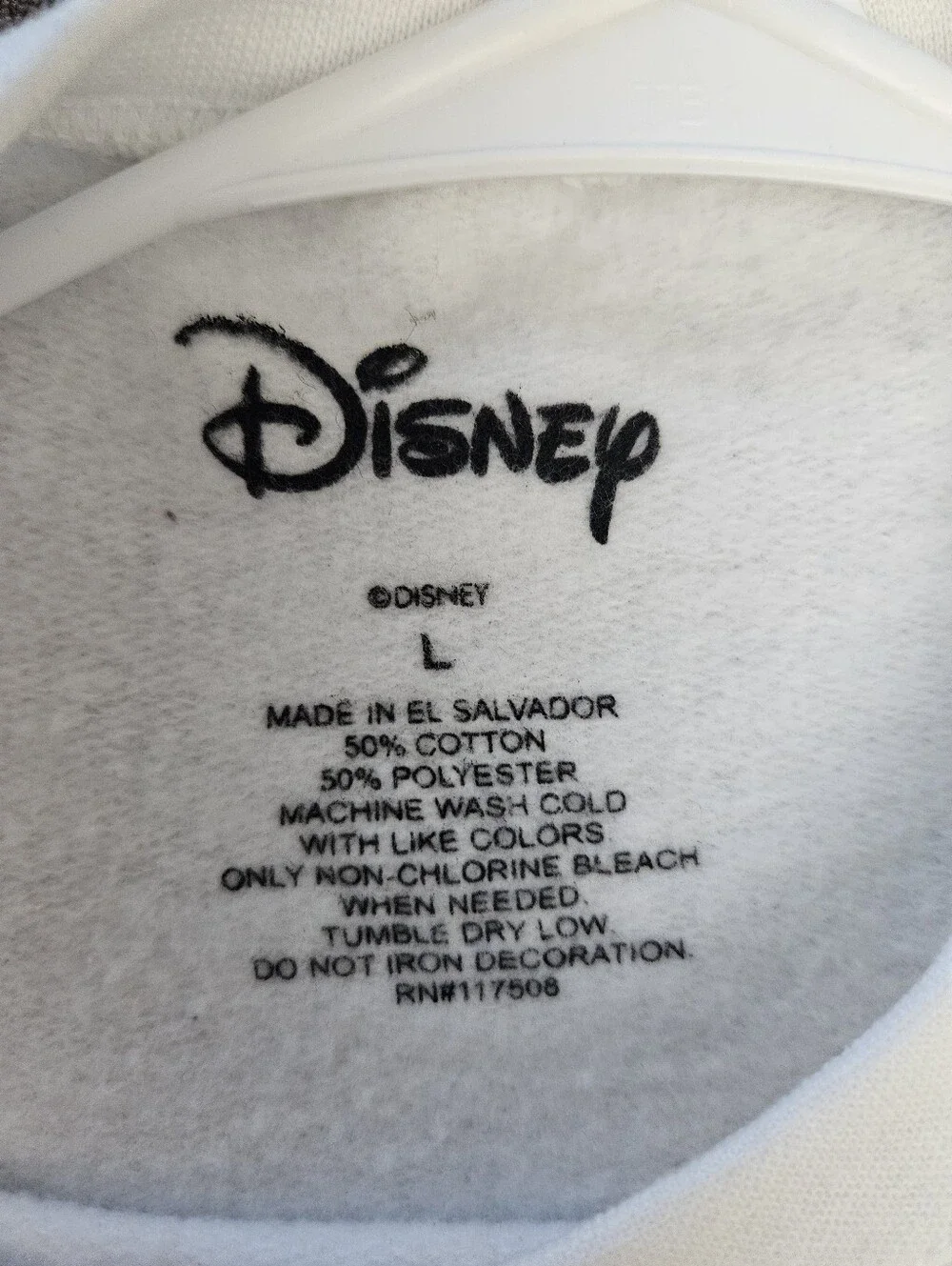 Disney White Minnie Mouse Crewneck Sweatshirt with Pink Bow Size L